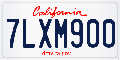 CA license plate 7LXM900