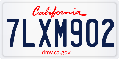 CA license plate 7LXM902