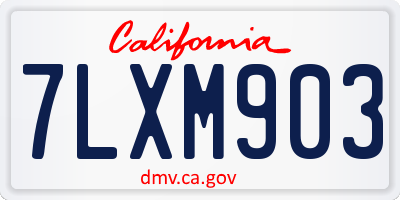 CA license plate 7LXM903