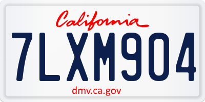 CA license plate 7LXM904