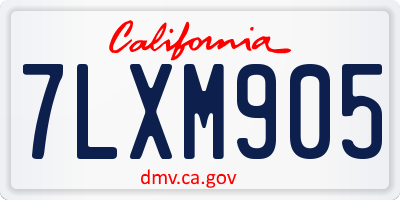 CA license plate 7LXM905