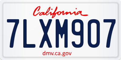 CA license plate 7LXM907