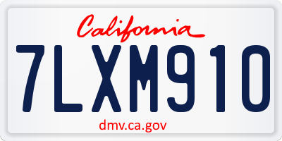 CA license plate 7LXM910