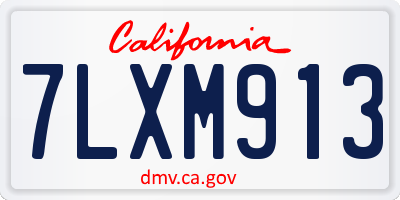 CA license plate 7LXM913