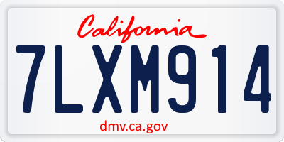 CA license plate 7LXM914