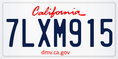 CA license plate 7LXM915