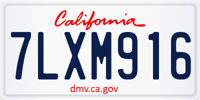 CA license plate 7LXM916