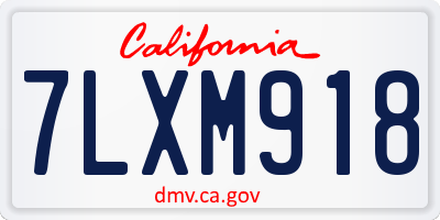 CA license plate 7LXM918