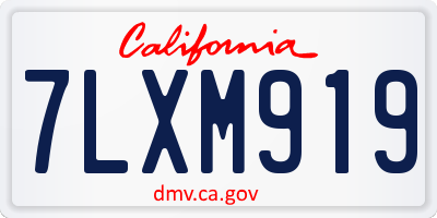 CA license plate 7LXM919