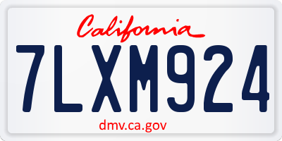CA license plate 7LXM924