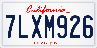CA license plate 7LXM926