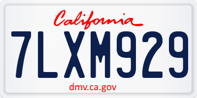 CA license plate 7LXM929
