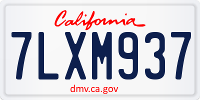 CA license plate 7LXM937