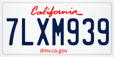 CA license plate 7LXM939