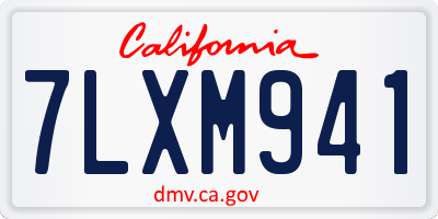CA license plate 7LXM941