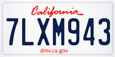CA license plate 7LXM943