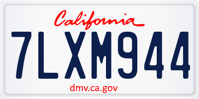 CA license plate 7LXM944