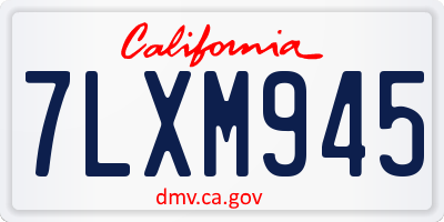 CA license plate 7LXM945