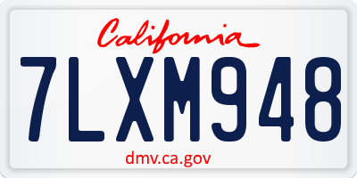 CA license plate 7LXM948