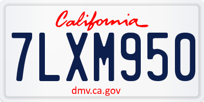 CA license plate 7LXM950