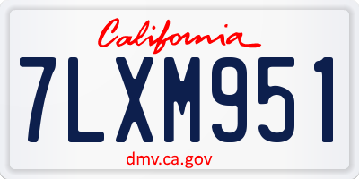 CA license plate 7LXM951