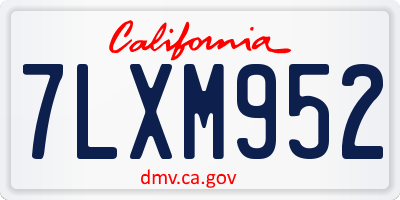 CA license plate 7LXM952