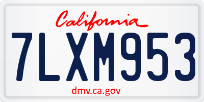 CA license plate 7LXM953