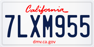CA license plate 7LXM955