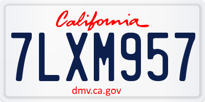 CA license plate 7LXM957