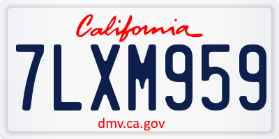 CA license plate 7LXM959