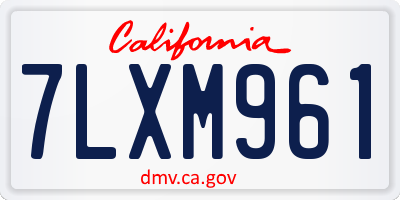 CA license plate 7LXM961