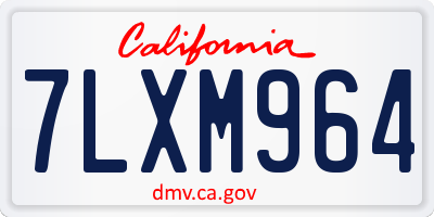 CA license plate 7LXM964
