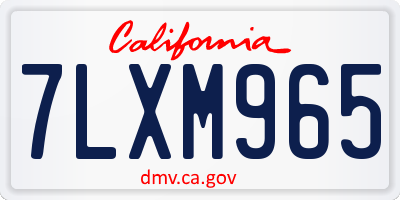 CA license plate 7LXM965
