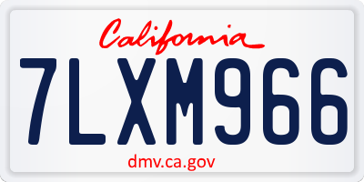 CA license plate 7LXM966