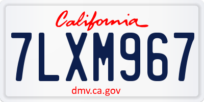 CA license plate 7LXM967
