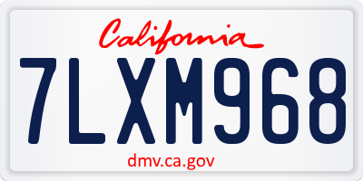 CA license plate 7LXM968