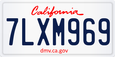 CA license plate 7LXM969
