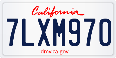 CA license plate 7LXM970