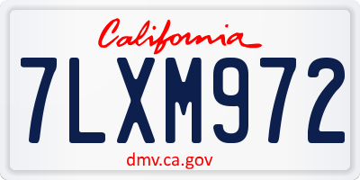 CA license plate 7LXM972
