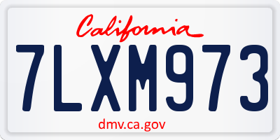 CA license plate 7LXM973