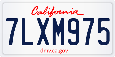CA license plate 7LXM975