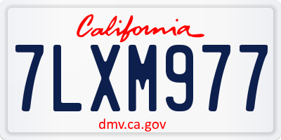 CA license plate 7LXM977