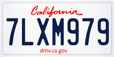 CA license plate 7LXM979