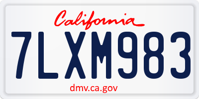 CA license plate 7LXM983
