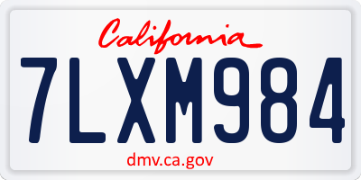 CA license plate 7LXM984