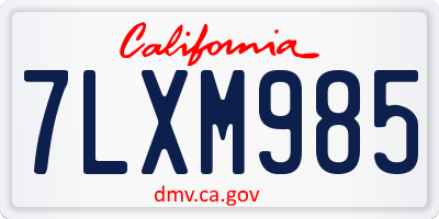 CA license plate 7LXM985
