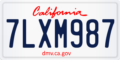 CA license plate 7LXM987