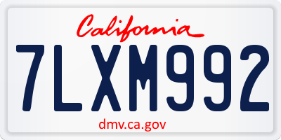 CA license plate 7LXM992