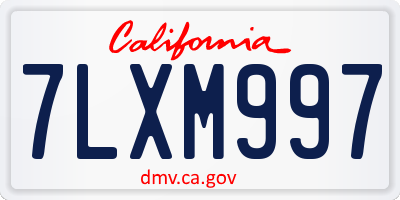 CA license plate 7LXM997