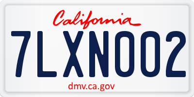 CA license plate 7LXN002